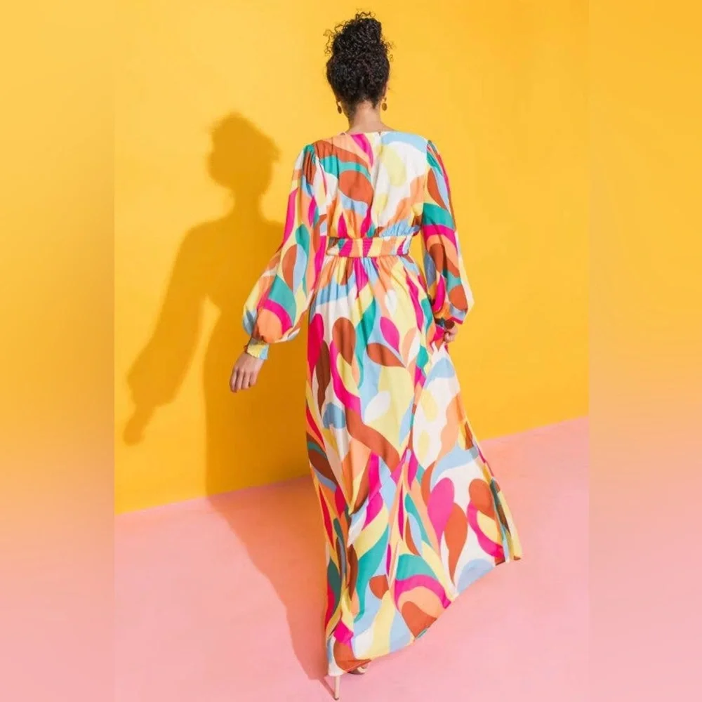 Printed Woven Maxi Dress, Sizes Small - Large - Picture 2 of 7